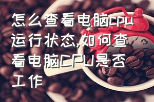 怎么查看电脑cpu运行状态（如何查看电脑CPU是否工作）