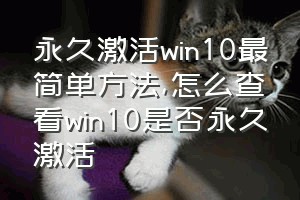 永久激活win10最简单方法（怎么查看win10是否永久激活）