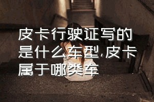 皮卡行驶证写的是什么车型（皮卡属于哪类车）