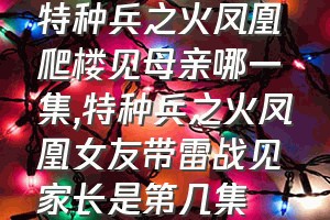 特种兵之火凤凰爬楼见母亲哪一集（特种兵之火凤凰女友带雷战见家长是第几集）