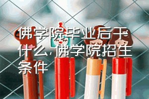 佛学院毕业后干什么（佛学院招生条件）