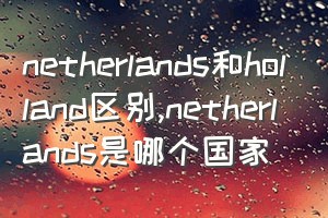 netherlands和holland区别（netherlands是哪个国家）