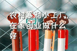 农村暴利小工厂（在家创业做什么好）