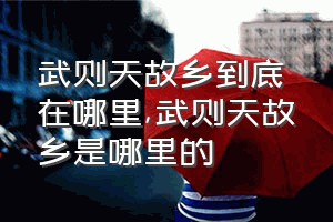 武则天故乡到底在哪里（武则天故乡是哪里的）