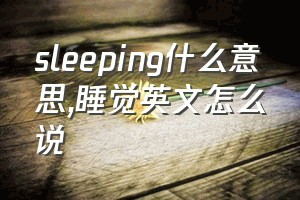 sleeping什么意思（睡觉英文怎么说）