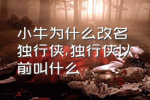 小牛为什么改名独行侠（独行侠以前叫什么）