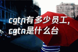 cgtn有多少员工（cgtn是什么台）