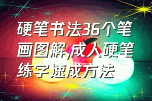 硬笔书法36个笔画图解（成人硬笔练字速成方法）