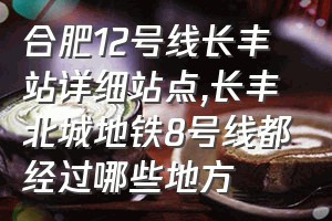 合肥12号线长丰站详细站点（长丰北城地铁8号线都经过哪些地方）