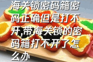 海关锁密码箱密码正确但是打不开（带海关锁的密码箱打不开了怎么办）