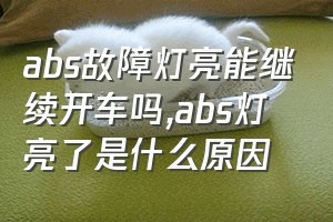 abs故障灯亮能继续开车吗（abs灯亮了是什么原因）