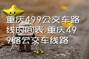 重庆499公交车路线时间表（重庆499路公交车线路）