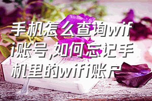 手机怎么查询wifi账号（如何忘记手机里的wifi账户）