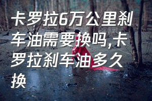 卡罗拉6万公里刹车油需要换吗（卡罗拉刹车油多久换）