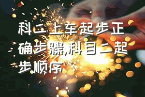 科二上车起步正确步骤（科目二起步顺序）