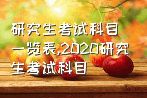 研究生考试科目一览表（2020研究生考试科目）