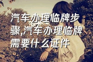 汽车办理临牌步骤（汽车办理临牌需要什么证件）