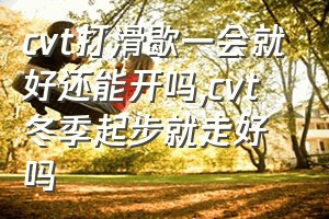 cvt打滑歇一会就好还能开吗（cvt冬季起步就走好吗）