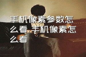 手机像素参数怎么看（手机像素怎么看）