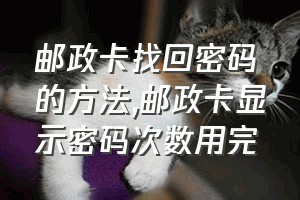 邮政卡找回密码的方法（邮政卡显示密码次数用完）