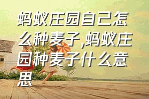 蚂蚁庄园自己怎么种麦子（蚂蚁庄园种麦子什么意思）