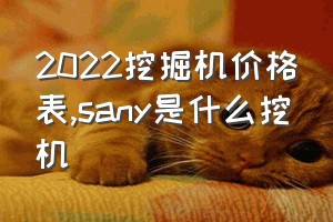 2022挖掘机价格表（sany是什么挖机）