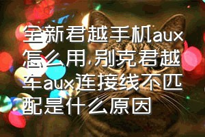 全新君越手机aux怎么用（别克君越车aux连接线不匹配是什么原因）