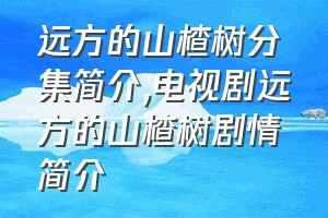 远方的山楂树分集简介（电视剧远方的山楂树剧情简介）