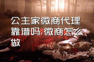 公主家微商代理靠谱吗（微商怎么做）