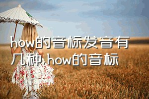 how的音标发音有几种（how的音标）