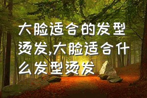 大脸适合的发型烫发（大脸适合什么发型烫发）