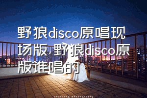 野狼disco原唱现场版（野狼disco原版谁唱的）