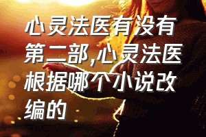 心灵法医有没有第二部（心灵法医根据哪个小说改编的）