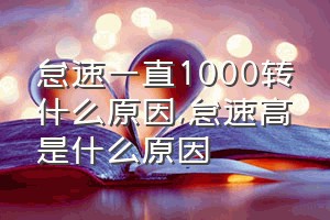 怠速一直1000转什么原因（怠速高是什么原因）