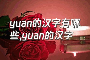 yuan的汉字有哪些（yuan的汉字）