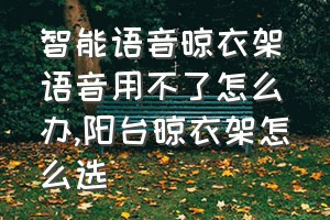 智能语音晾衣架语音用不了怎么办（阳台晾衣架怎么选）