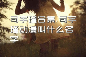 司宇瑾合集（司宇瑾动漫叫什么名字）