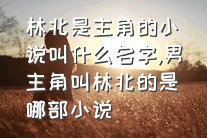 林北是主角的小说叫什么名字（男主角叫林北的是哪部小说）