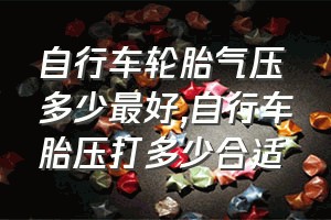 自行车轮胎气压多少最好（自行车胎压打多少合适）