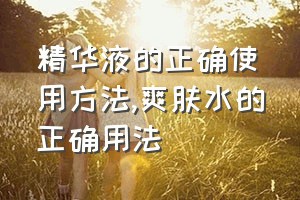 精华液的正确使用方法（爽肤水的正确用法）