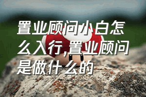 置业顾问小白怎么入行（置业顾问是做什么的）