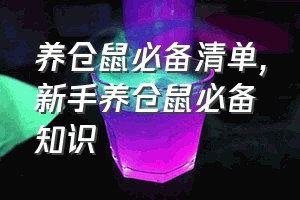 养仓鼠必备清单（新手养仓鼠必备知识）