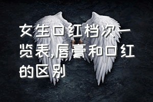 女生口红档次一览表（唇膏和口红的区别）