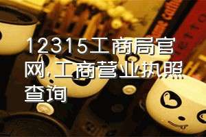 12315工商局官网（工商营业执照查询）