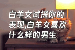 白羊女试探你的表现（白羊女喜欢什么样的男生）