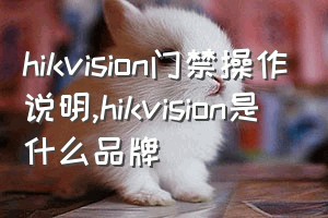 hikvision门禁操作说明（hikvision是什么品牌）