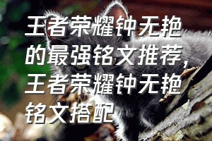 王者荣耀钟无艳的最强铭文推荐（王者荣耀钟无艳铭文搭配）