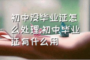 初中没毕业证怎么处理（初中毕业证有什么用）