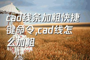 cad线条加粗快捷键命令（cad线怎么加粗）