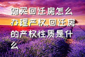 购买回迁房怎么办理产权（回迁房的产权性质是什么）